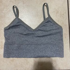 grey cami lace hem tank top